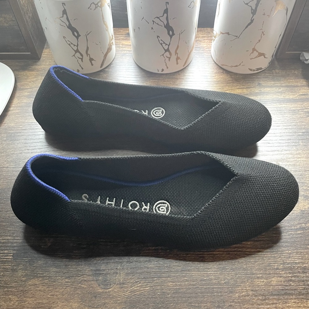Rothy’s size 6.5. Black, round toe.